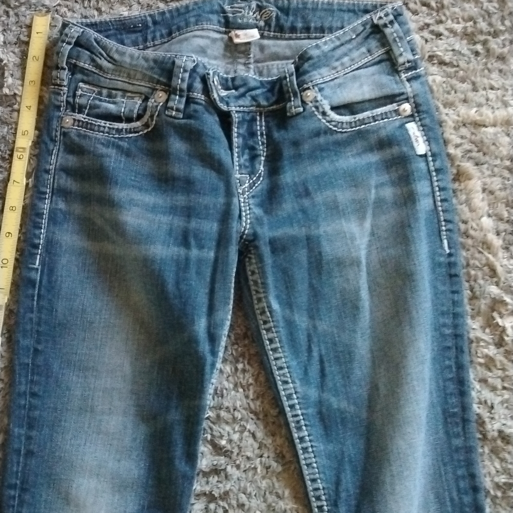 Silver distressed jeans